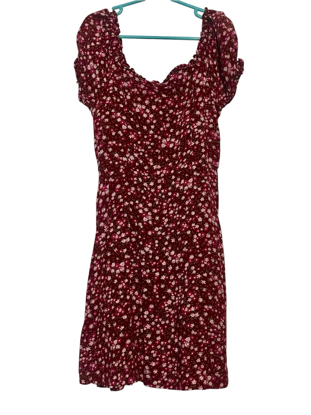Old Navy Burgundy Floral Smocked romper Size 8
